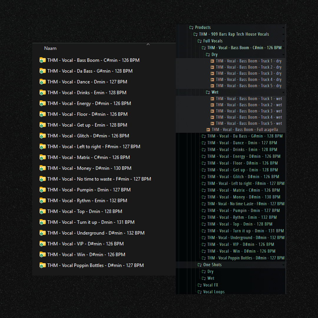 909 Bars - Male rap Tech House Vocal Sample Pack - Royalty Free