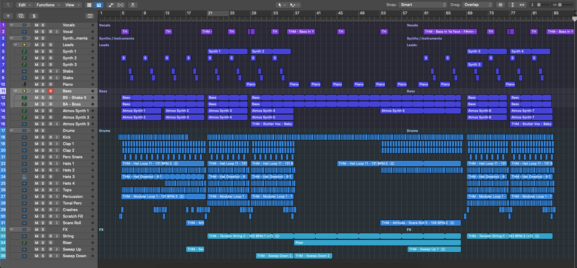 Logic Pro - Full Track Template - Tech House