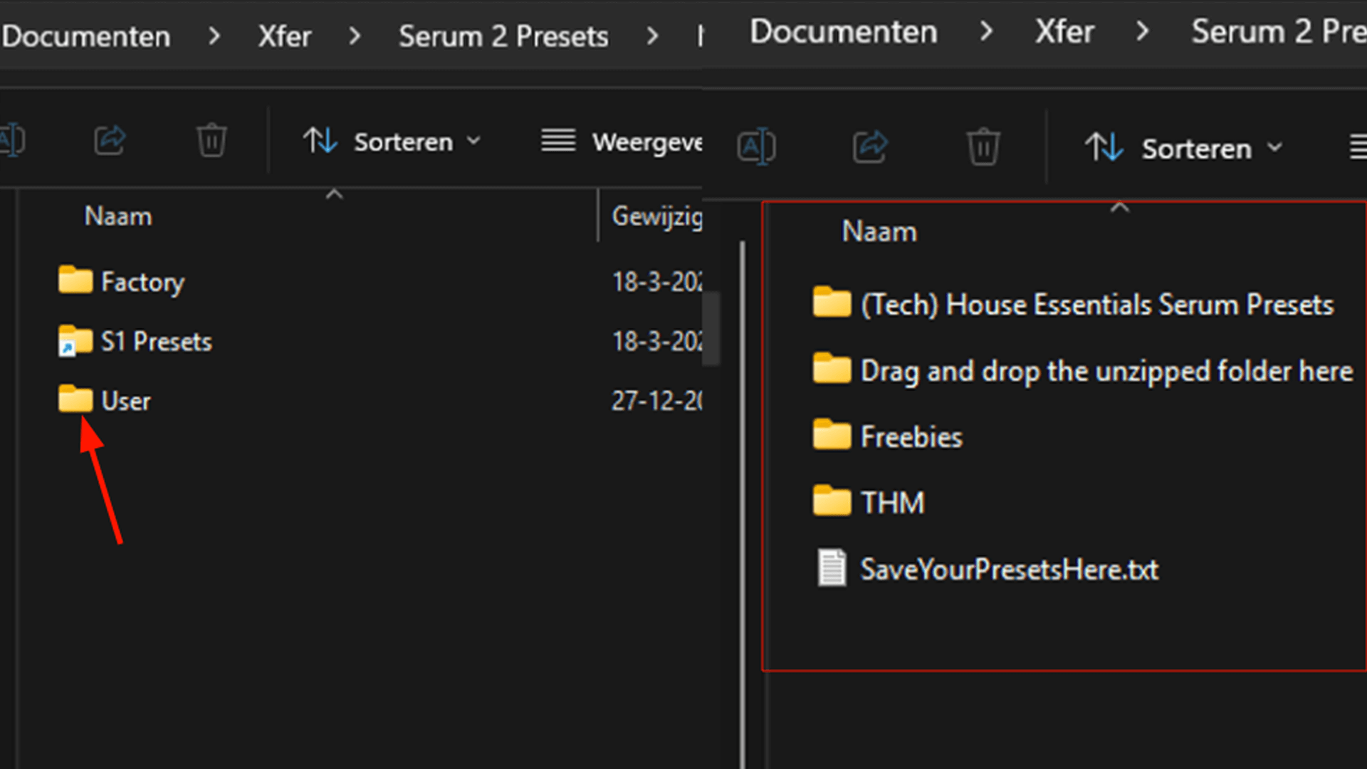 Navigate to the User Presets Folder