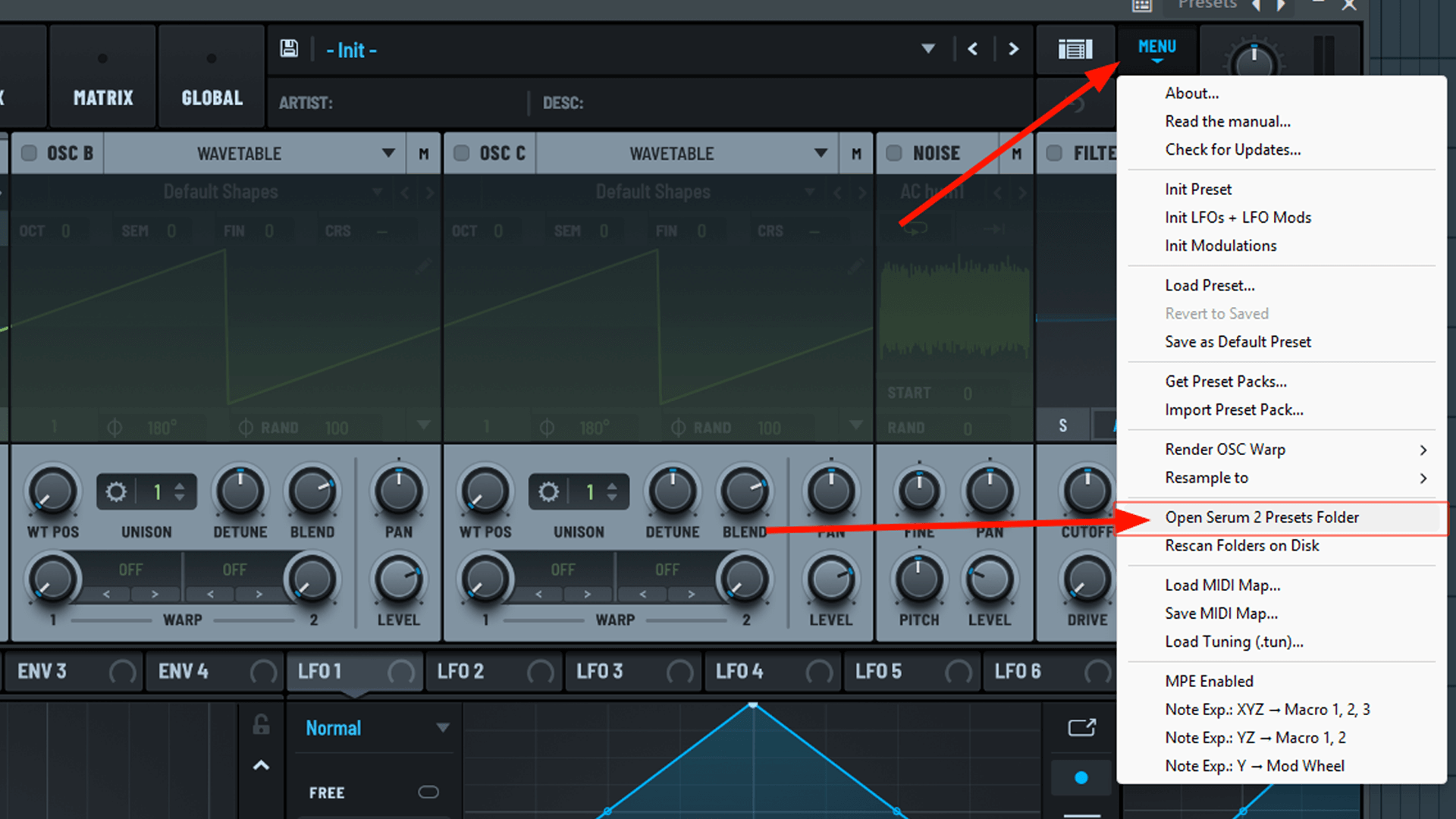 Open the Correct Serum 2 Presets Folder