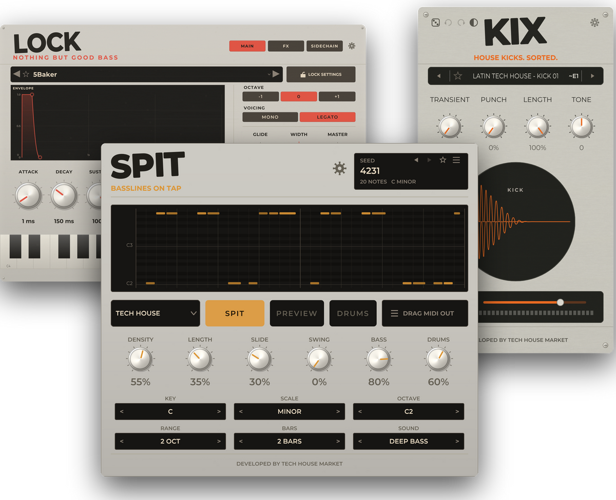 The SPIT, LOCK and KIX plugin panels